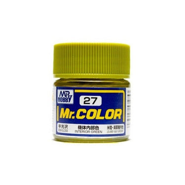 Mr Hobby (Gunze) C027 Mr Color Semi Gloss Interior Green Lacquer Paint 10ml
